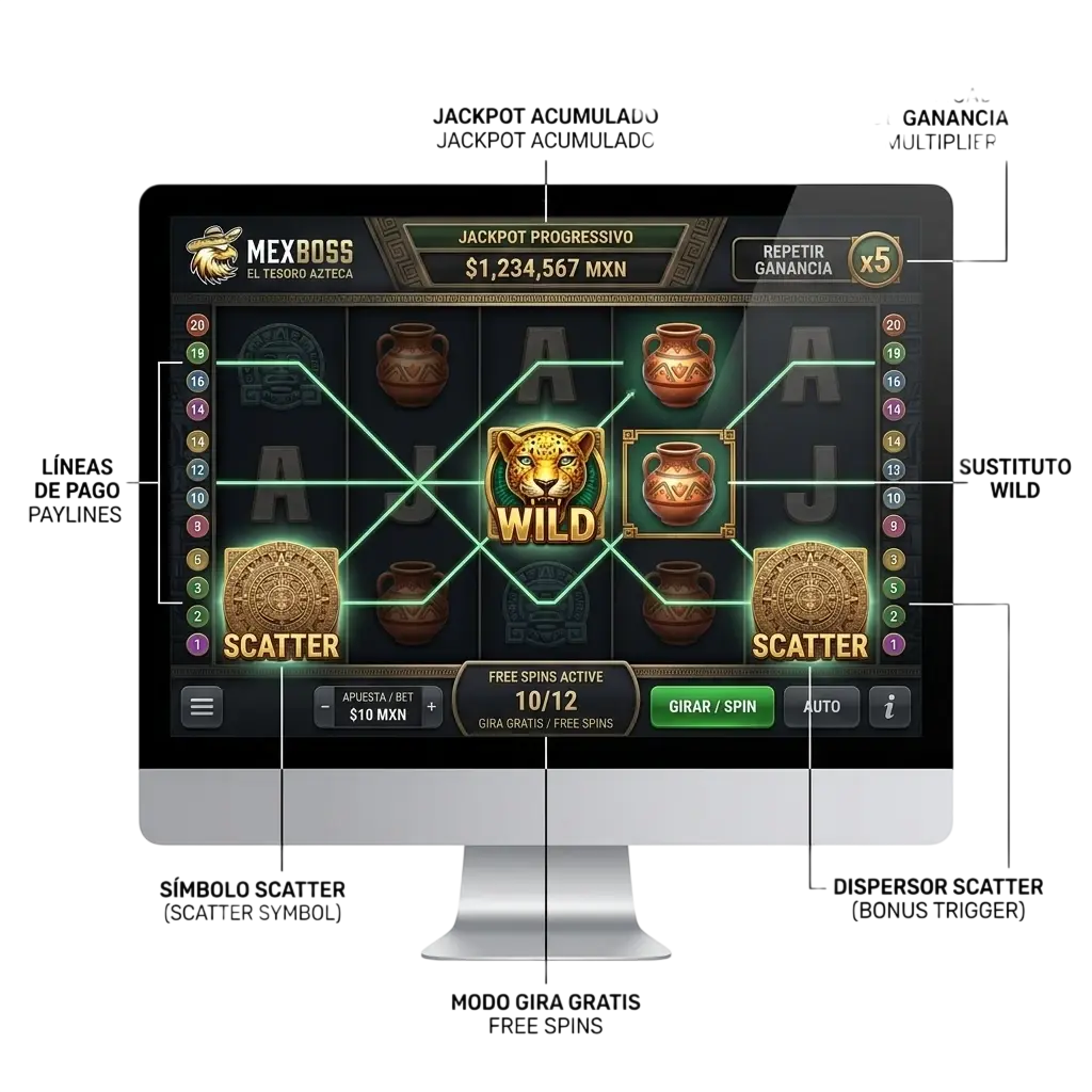 Slots en MexBoss - características y mecánicas