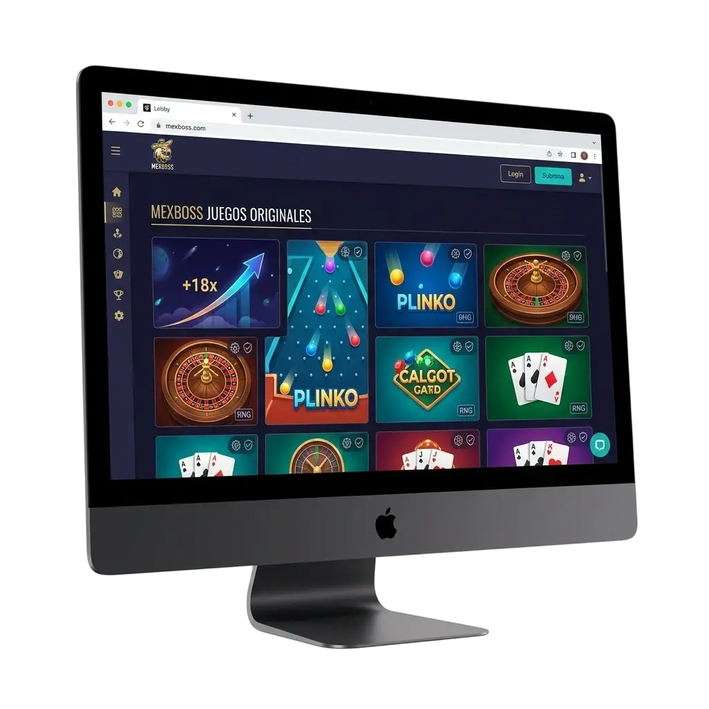 Juegos originales de MexBoss: Crash, Plinko, Mines y dados con tecnología Provably Fair