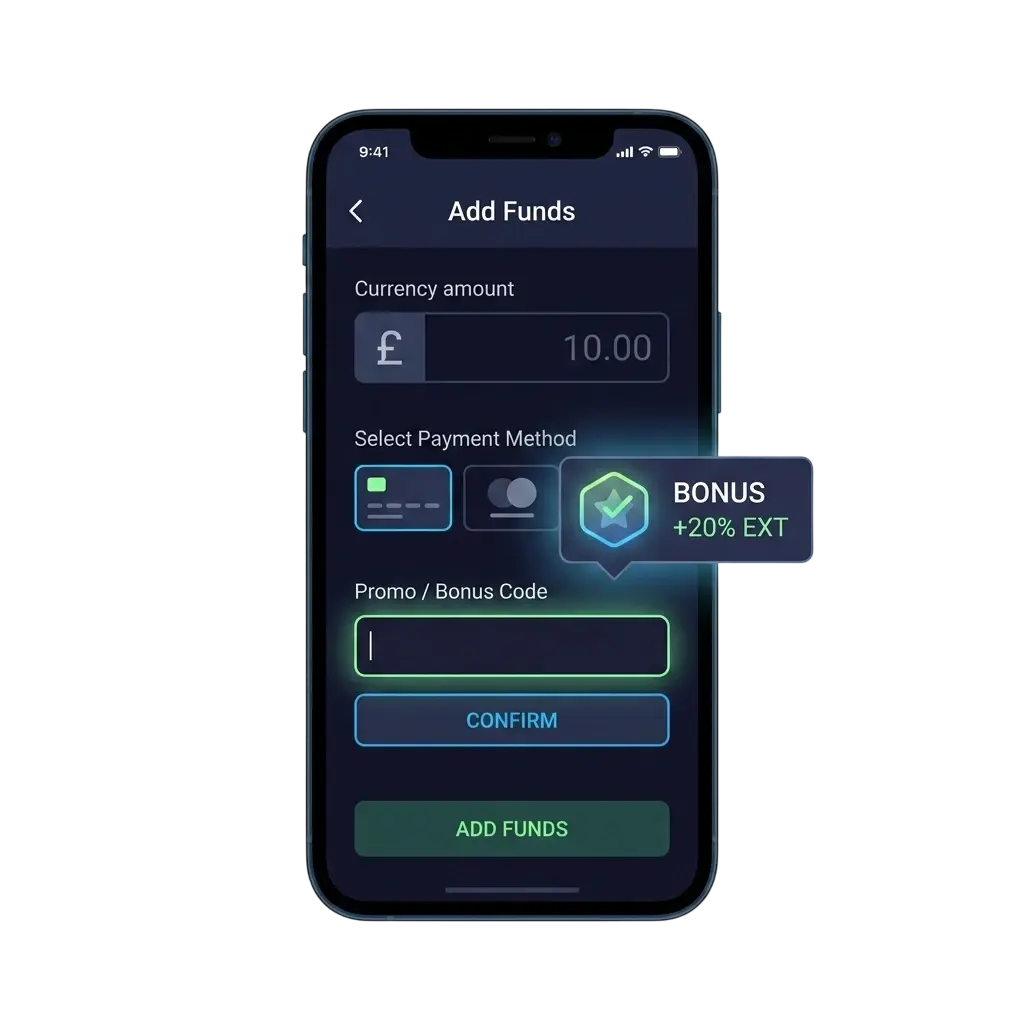 Activar código promocional en la app móvil de MexBoss